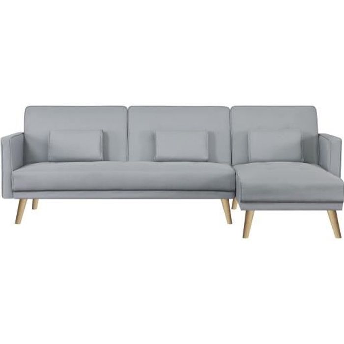 Canapé d'angle Gris Tissu Moderne Promotion