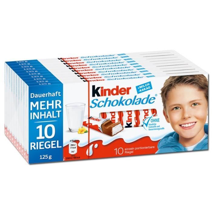 Ferrero Kinder barres de chocolat, 10 piéces