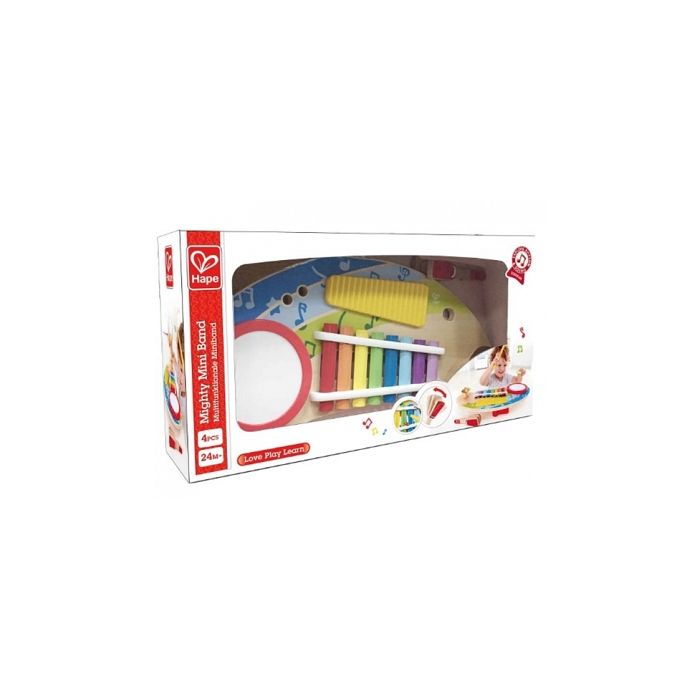 HAPE - Jouet d'éveil musical en bois - E0612 - Mini orchestre multicolor