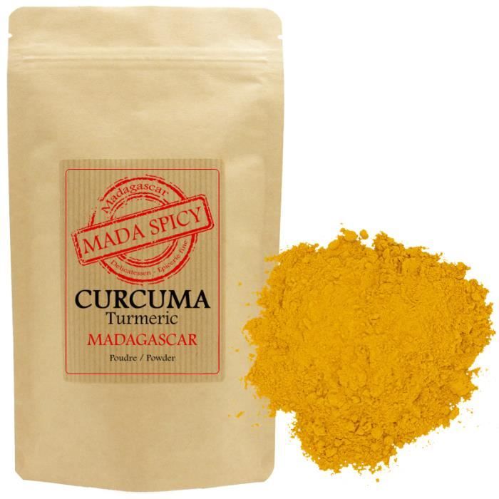 Curcuma poudre de MADAGASCAR 500gr -Agriculture Durable- sachet zip alimentaire.