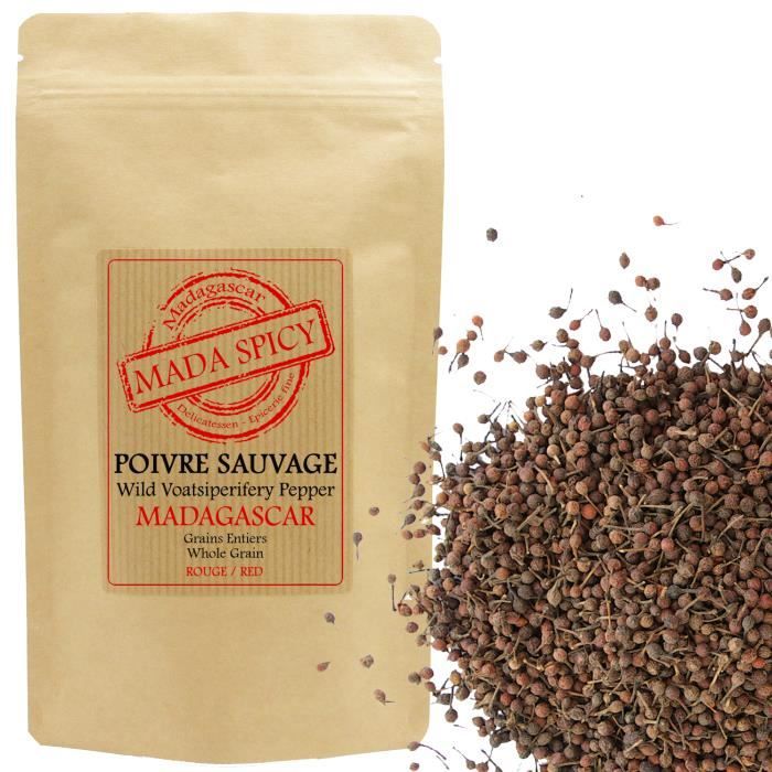 Poivre sauvage -rouge- voatsiperifery de Madagascar 200gr. Sachet zip alimentaire.
