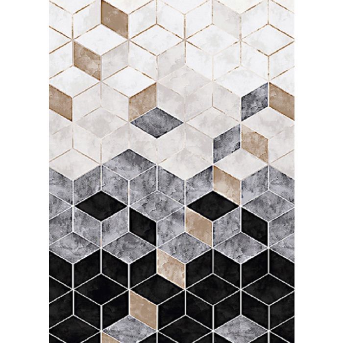 Tapis de salon LUXE Doré, Noir Dimensions - 80x150