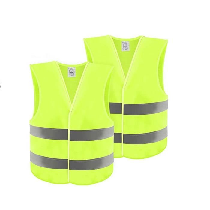 Lot de 2 gilets 2 bandes réfléchissantes