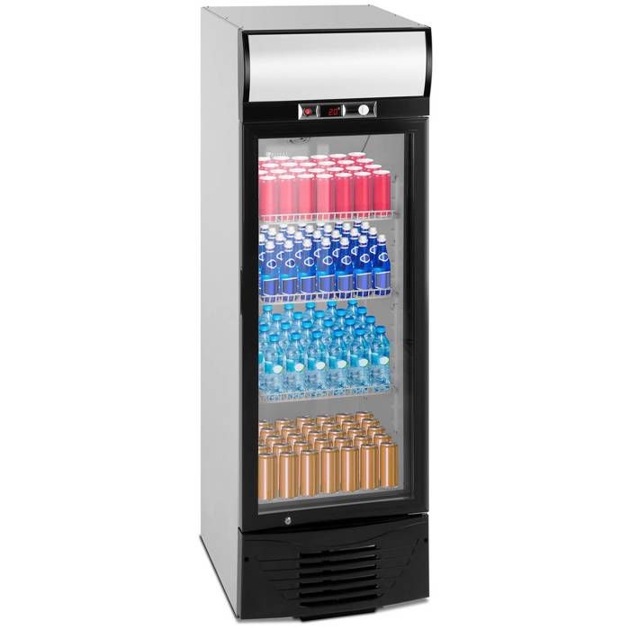 Frigo À Boissons Réfrigérateur Bar Vitrine 238L 170 Canettes 3 Tablettes Led