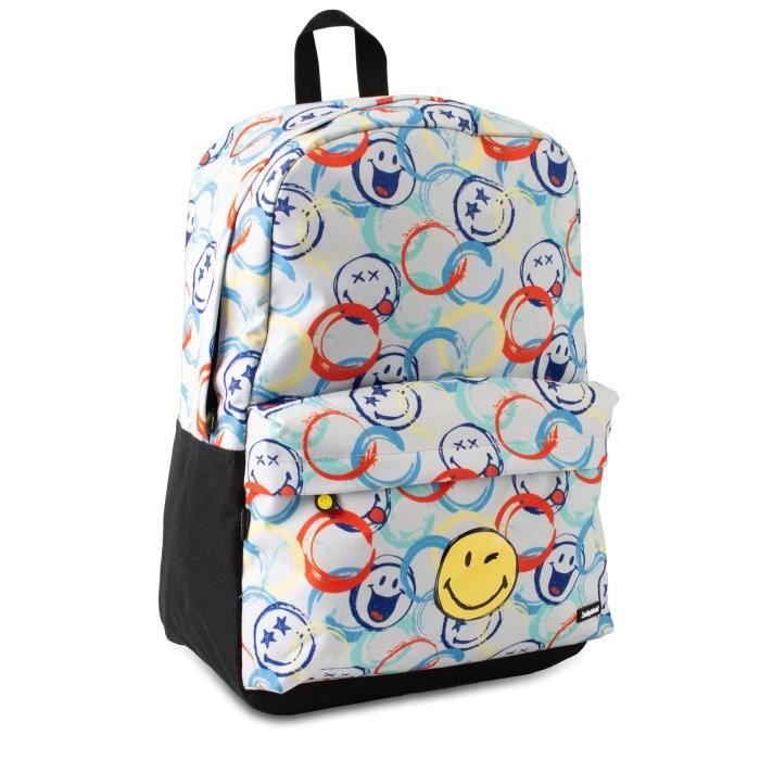 SMILEY WORD Sac à dos Art Abstract - 43 cm - 23 L - Bleu - Enfant Garçon et Fille