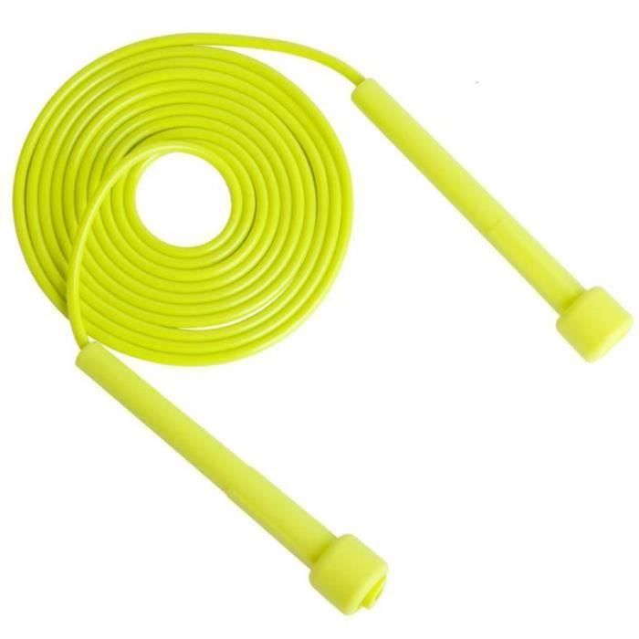 ZS00447-Corde à sauter de remise en forme Corde à sauter pour articles de sport de remise en forme non nouée, jaune, 12,5 * 2 cm