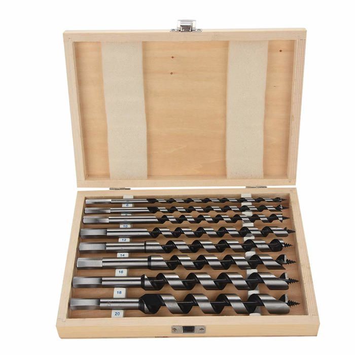 Foret à Bois 8mm KEWAYO - Mèche Hélice 3 Tranchants - Tige Hexagonale 1/4" - 155mm