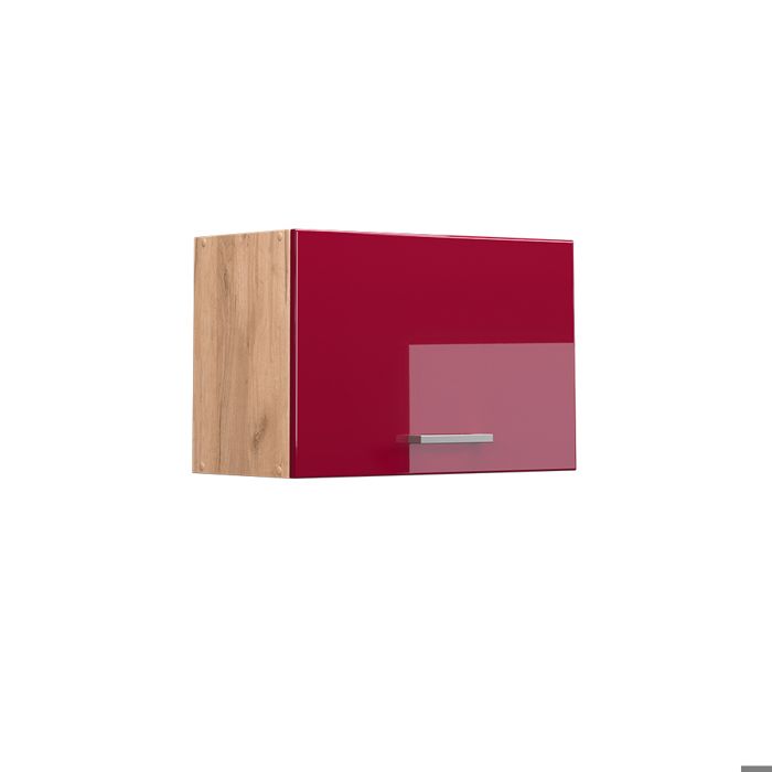 Elément haut de cuisine R-Line 60cm Plat Rouge brillant/Chêne de force doré Vicco 37145