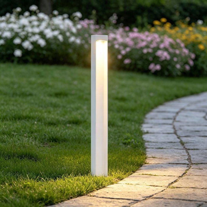 Mai & Mai Lampe sur Pied Extérieur Lapme Blanc Lumière Extérieure 60x60x800mm Eclairage Extérieur IP65 Desgin BaldersLights