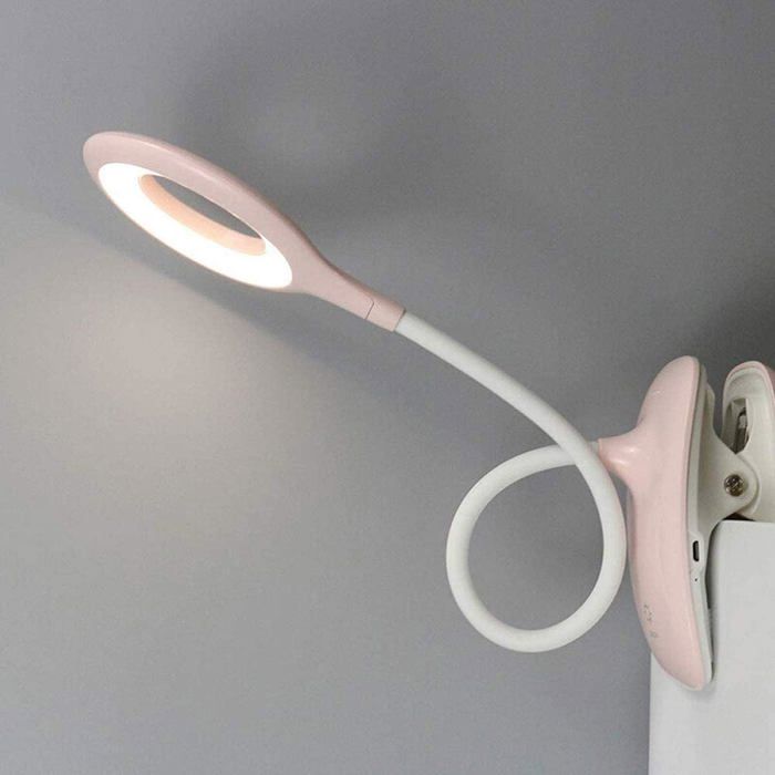 Lampe à pince pour enfant lampe de lecture LED à intensité variable lampe de chevet lampe de bureau pour enfants avec col flexib