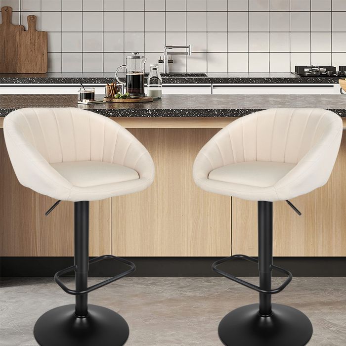 SUPFINE Lot de 2 Tabourets de Bar - Chaises de Cuisine - Plateau en mousse intégré - Chaises de Salle à Manger