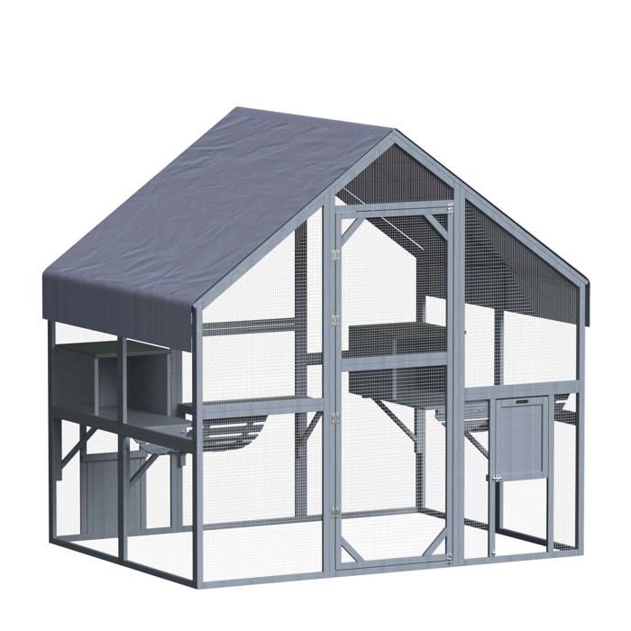 Meilleurs prix pour Wiltec Enclos extérieur chats 140 x 187 x 187 cm Catio Bois Sapin Toit