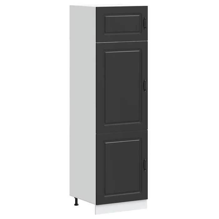 (SOLDE dété)Armoire de cuisine/Colonne de cuisine - Pieds réglable - noir bois dingénierie Aspect élégant*1416