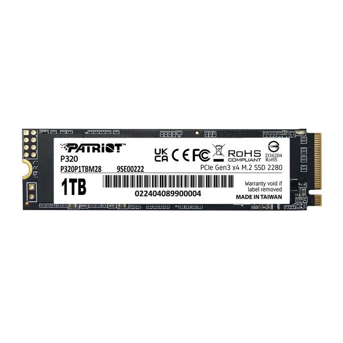 Patriot P320 SSD M.2 NVMe PCIe Gen3x4 1TB 2280 per PC - vue 1
