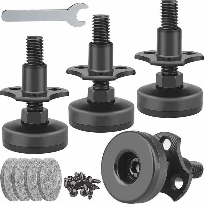 Pieds de nivellement pour meubles - Réglables - Filetage 3/8-16 - Supporte 1 320 lb - Noir - Lot de 21