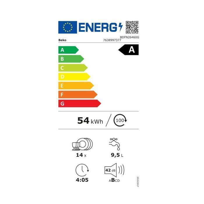 Lave vaisselle 60 cm BEKO BDFN26460G - vue 2