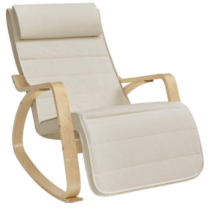 Fauteuil à bascule rocking chair doté dun repose-pieds angle réglable à 5° charge maximale 150