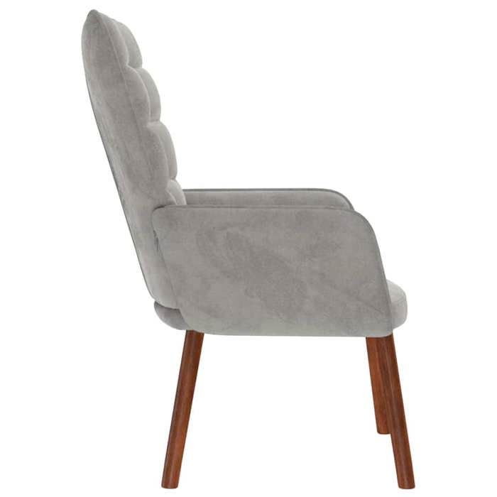 TOP 2026 Chaise de relaxation - Fauteuil 1 place - Gris clair Velours - 61.5x69x95.5 cm FF4508