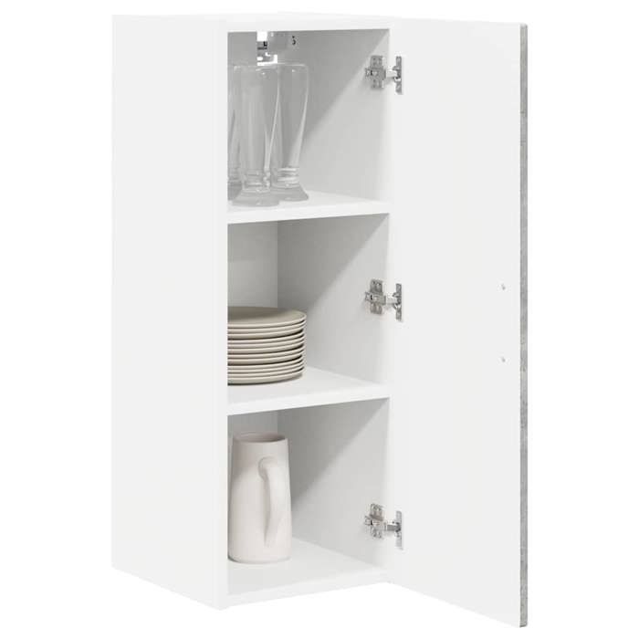 Promo 20261 pcs Armoire/Cabinet/Placard - SARAZYJ - meuble de cuisine - Gris béton 30x31x80 cm Bois dingénierie - S6231524