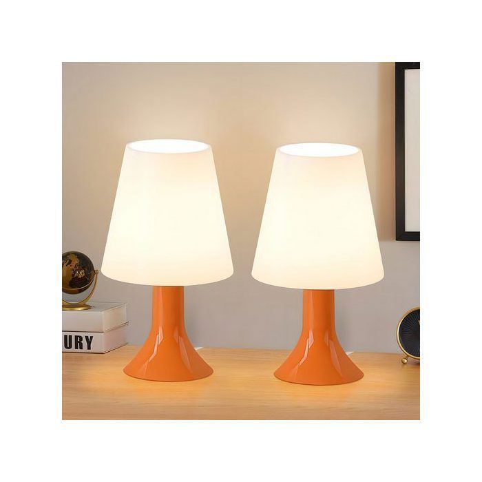 Homefire Lampe de table avec fil - Lampe de table orange E14 lot de 2 petite lampe de salon