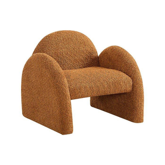 Fauteuil enfant en tissu bouclette terracotta MOSALO