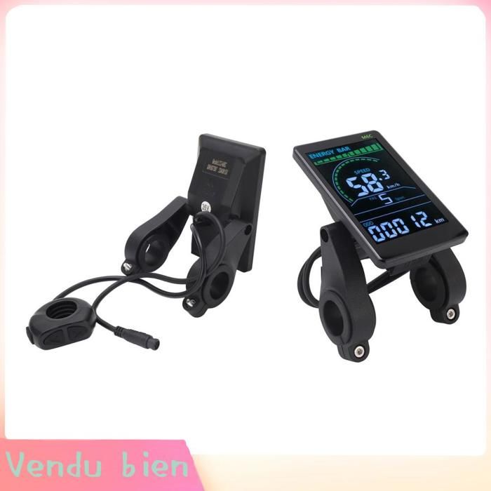 Compteur daffichage LCD pour vélo électrique écran de panneau LCD en matériau ABS avec câble à 6 broches pour scooter de vélo