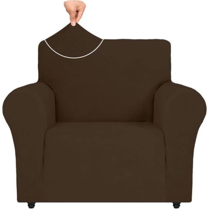 Housse de Fauteuil Extensible - Marque - Modèle - Protection Canape Chien - Hiver Sofa Cover - Café Foncé Café Foncé
