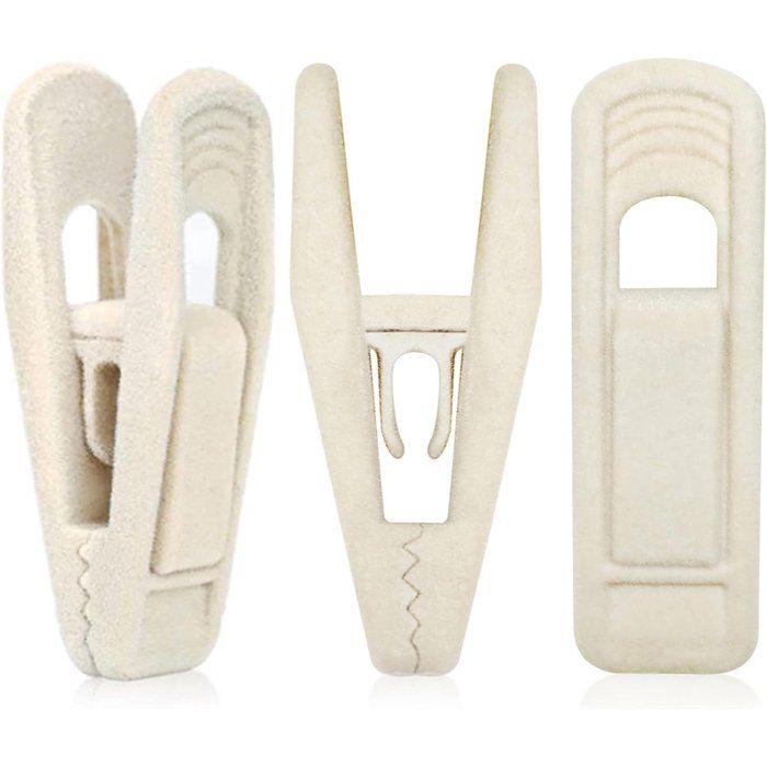 Pinces pour cintres antidérapantes beige 20 pièces pour garde-robe rangement vêtements pantalons jupes