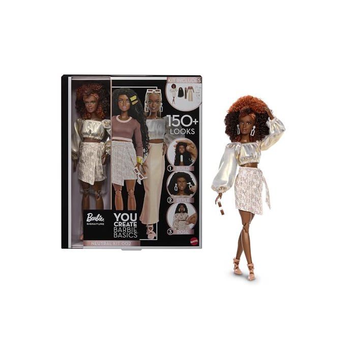 Barbie Kit Neutre Basics 002 avec poupée Personnalisable vêtements Taille Unique Corps articulé et tête Interchangeable JJX36