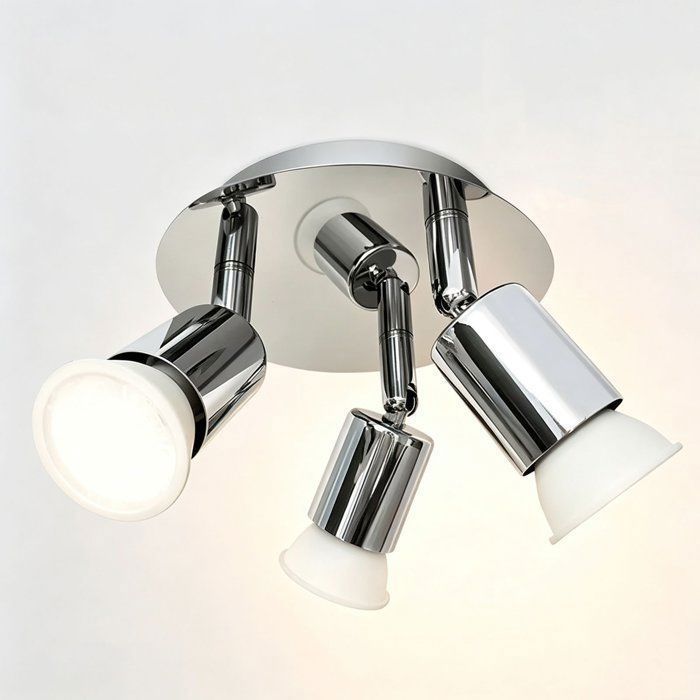 Spot de Plafond LED à 3 Lumières 3xGU10 Angle dEclairage Réglable pour Interieur Cuisine Chambre Salon Livré Sans Ampoules