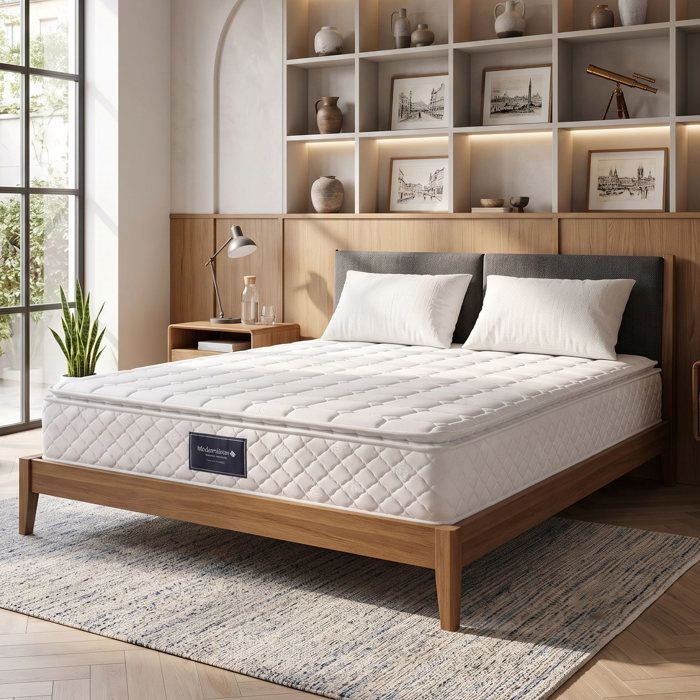 Matelas à Ressorts Ensachés 160x200x25cm - 7 Zones - H3 - Mousse à Froid - Housse Microfibre - Confort Suprême