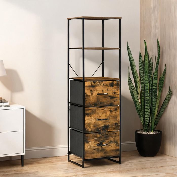 Colonne De Salle De Bain Armoire De Salle De Bain - Style industriel and 44 x 40 x 155 cm Storage Cabinets with 17.3 x 15.8 x 61 in