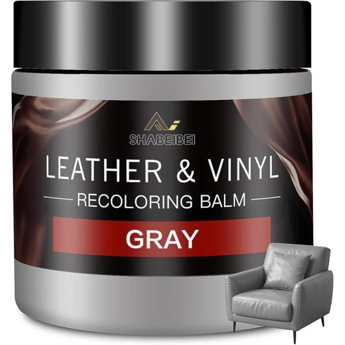 Kit de Réparation Cuir Gris 200ml Entretien Cuir pour Canapés Meubles en Cuir Sièges de Reparation Cuir Gris PRODUIT ENTRETIEN CUIR