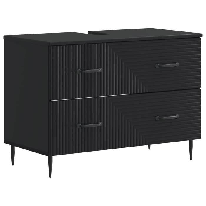 vidaXL Meuble sous Lavabo de Salle de Bain HAARLEM Noir poids:24.1 kg1228