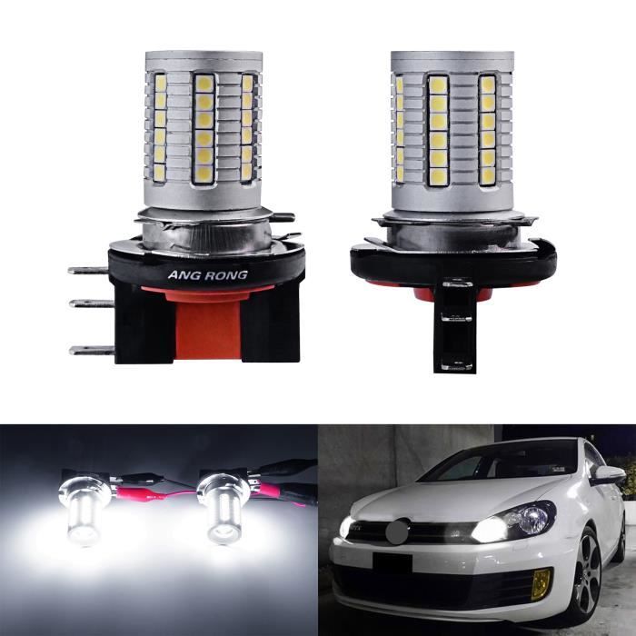Lot 2 Ampoules H15 Feux de jour 1800LM Xenon Blanc ODB ANTI ERREUR 45 SMD 3030 LED lumière du jour DRL 12-22V CANBUS