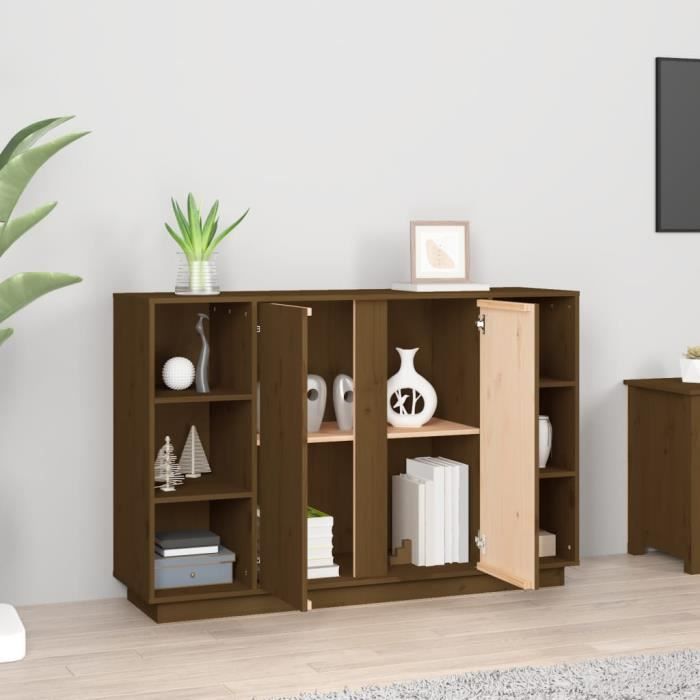 Buffet Marron miel 60x34x75 cm Bois massif de pin - Buffet - Meuble De