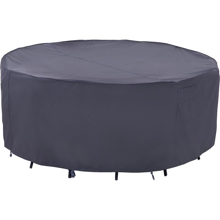 NUZAMAS Housse Protection Ronde Foyer Jardin 102x46cm - Imperméable Avec Cordon De Serrage Noir