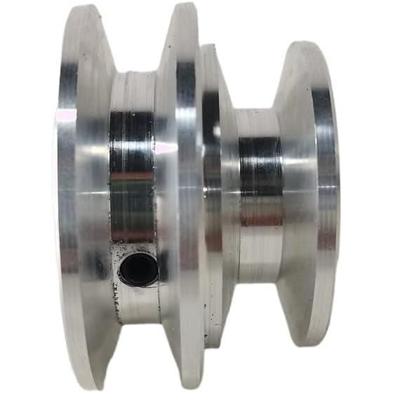 Poulie à Double Rainure En Alliage D'Aluminium 50/60 Mm - Alésage Fixe 8-20 Mm Pour Arbre Moteur - Robuste Et Polyvalente