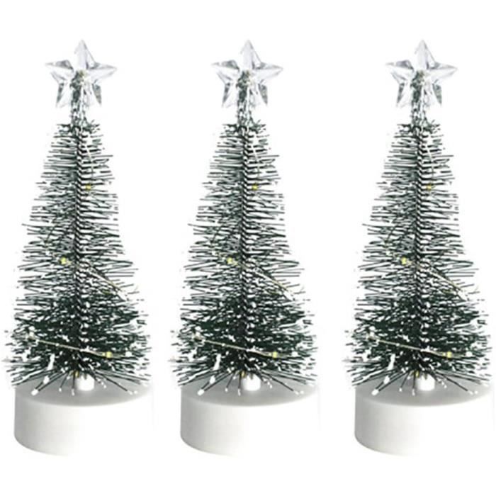 Mini Sapin De Noël Artificiel Lumineux À Led Alimenté Par Piles Pour Chambre À Coucher, Salon