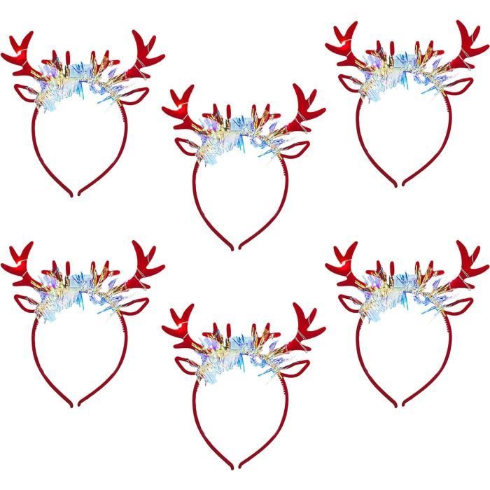 Serre Tete Noel Renne Bandeaux De Noël Toyvian - Lot De 6 (Renne, Père Noël, Bonhomme De Neige) - Décoration Fête Serre Tete Lutin