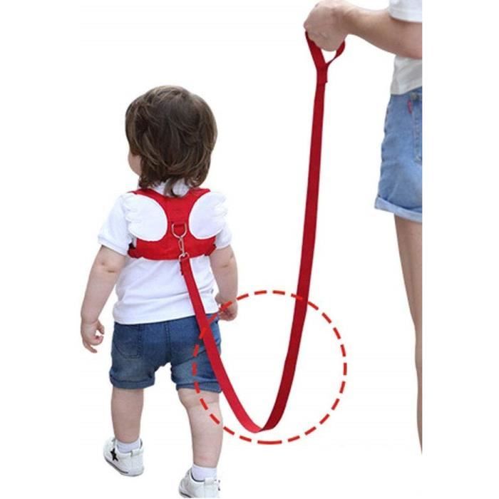 XSM Toddler Leash Anti Leash Baby Safety Leash Toddler Walking Sangles Harnais de Sécurité Sac à dos pour bébé ou enfants Ange Ailes Forme Rouge 
