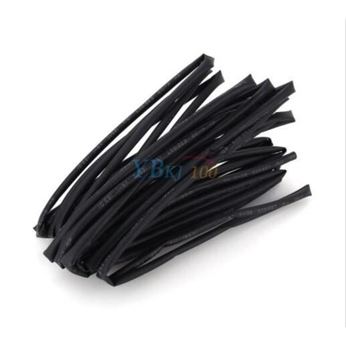 5 METRES DE GAINE THERMO-RETRACTABLE 7 mm couleur noire