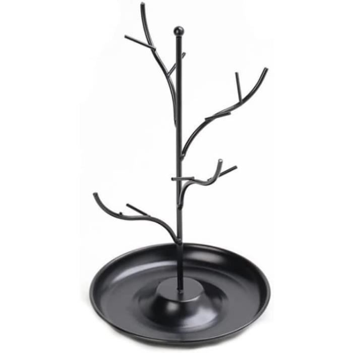 Présentoir à Bijoux En Bois Forme Arbre - Pour Boucles D'oreilles Et Colliers - Design Rétro - Dimensions 26x22 Cm