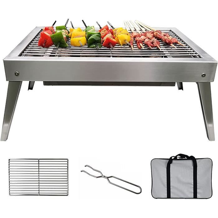 Mini Barbecue Pliable En Acier Inoxydable, à Charbon, Pour Picnic/randonnée