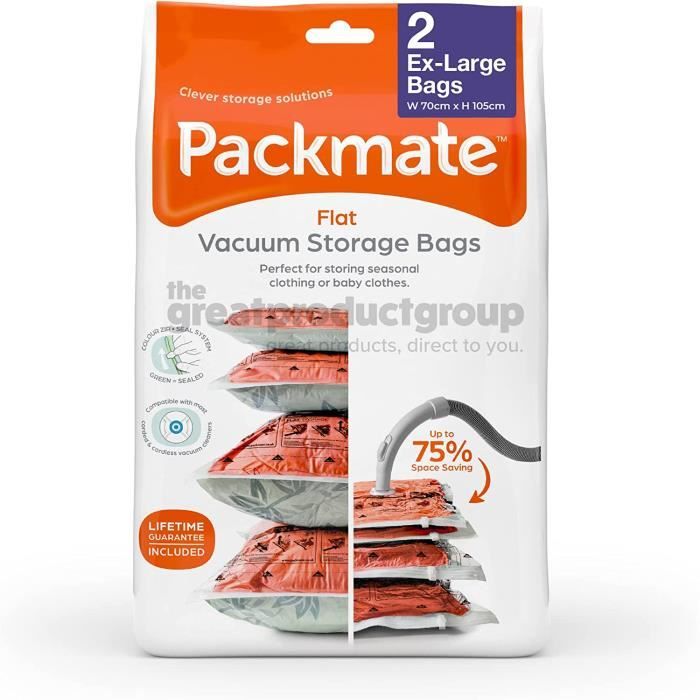 Sacs Double Fermeture éclair Pack De 2 Sacs De Rangement Sous Vide Extra Larges (100x130 Cm) – Gain De Place Max Pour Couettes, Vêtements, Voyage Sacs Double Fermeture éclair Pack De 2 Sacs De Rangement Sous Vide Extra Larges (100x130 Cm) – Gain De Place Max Pour Couettes, Vêtements, Voyage