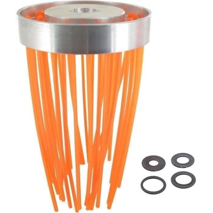 Tête aluminium brosse 18 fils nylon pour débroussailleuse cylindrées 30 à 40cc