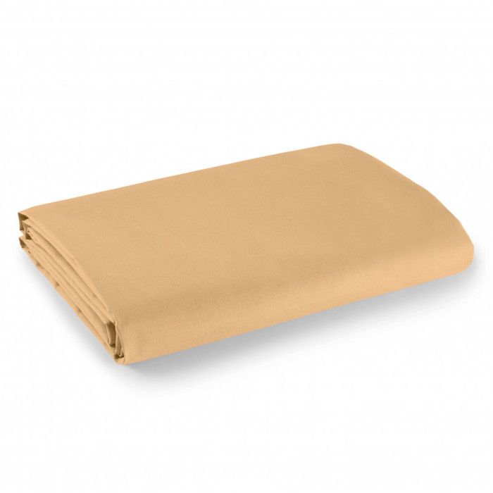 Drap plat 1 place et 2 places 100% coton/57 fils/cm² - Couleur: Linge de lit Taupe - Taille de drap plat: 180 x 290 cm pour lit 1 p