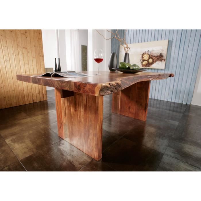 Table à manger 210x110cm - Bois massif dacacia laqué (Noisette) - Design Naturel - FREEFORM #103 Table à manger 210x110cm - Bois massif dacacia laqué (Noisette) - Design Naturel - FREEFORM #103