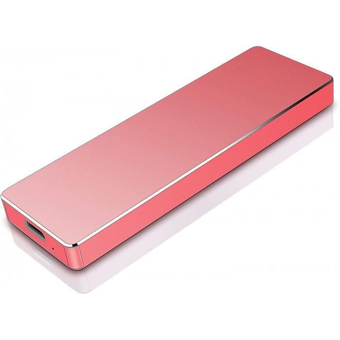 2 To rouge portable disque dur externe de type C/USB 3.1 pour Mac Disque dur externe ordinateur portable 2 To PC 1 To disque dur externe 