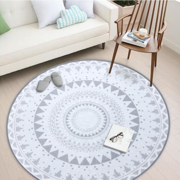 Tapis Rond de Style Nordique, Scandinaves Géométrique Formes À La Mode  Famille Vent Ronde Tapis Salon Chambre à coucher Tapis(180cm) - Cdiscount  Auto